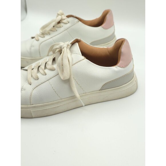 dolce vita Women's Court Sneakers White With Pink Leather Accent Size 6 - Picture 3 of 7